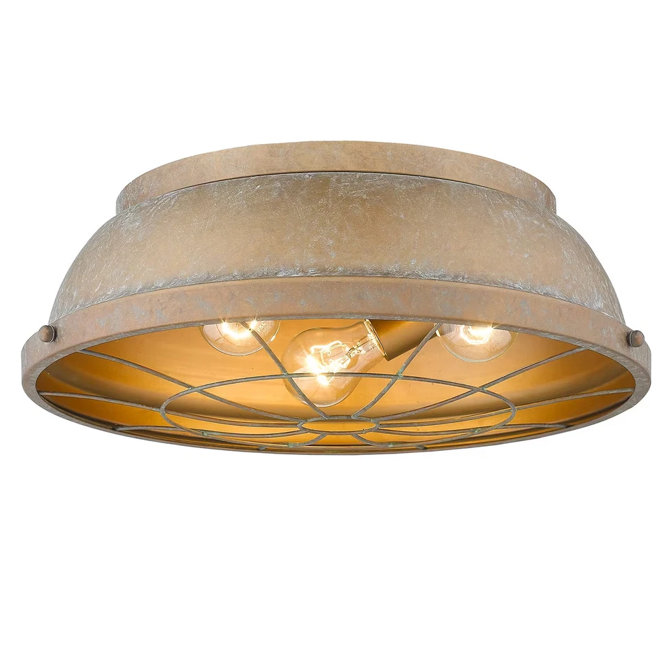 Golden Bartlett 3-Light 17" Ceiling Light in Copper Patina - Image 2 of 4