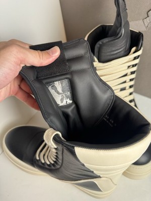 Rick Owens Mega Geobasket Sneakers SZ 45 Black/White Mainline New