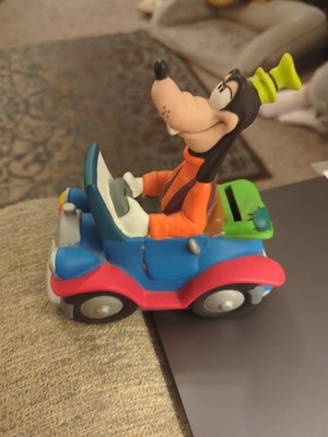 VTG Disney Goofy Driving Car Piggy Bank Coin Bank Hard Rubber  Jaloppy