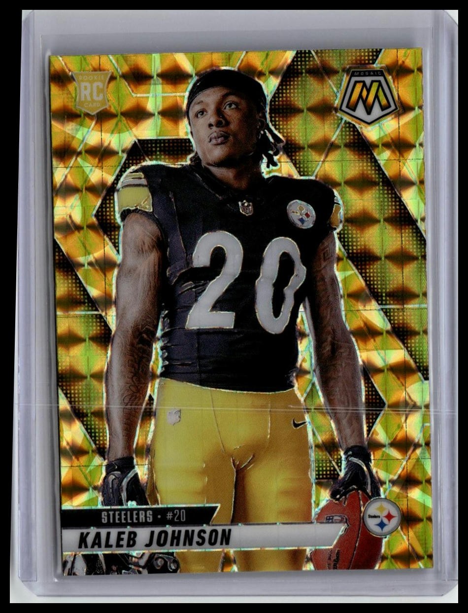 2025 Panini Mosaic #289 Kaleb Johnson Mosaic Reactive Yellow