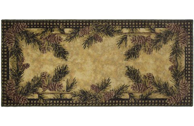 Cozy Cabin Pine Cone Gingham 19''x31''- Washable