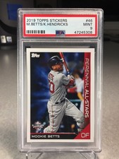 2019 Topps Stickers Mookie Betts Kyle Hendricks #46 - PSA 9 POP 2 (none higher)
