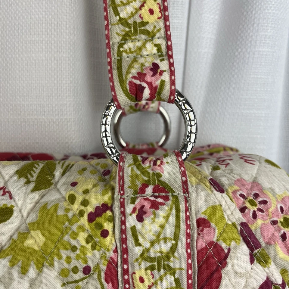 Bolso de Mano Floral Vera Bradley Mediano de Hombro Cartera 4 Bolsillos Rosa Verde Púrpura Foto 4 de 4