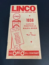 Linco Gasoline Motor Oil Co. 1936 Football Rules Book Sayger 1936 16 Pages Used
