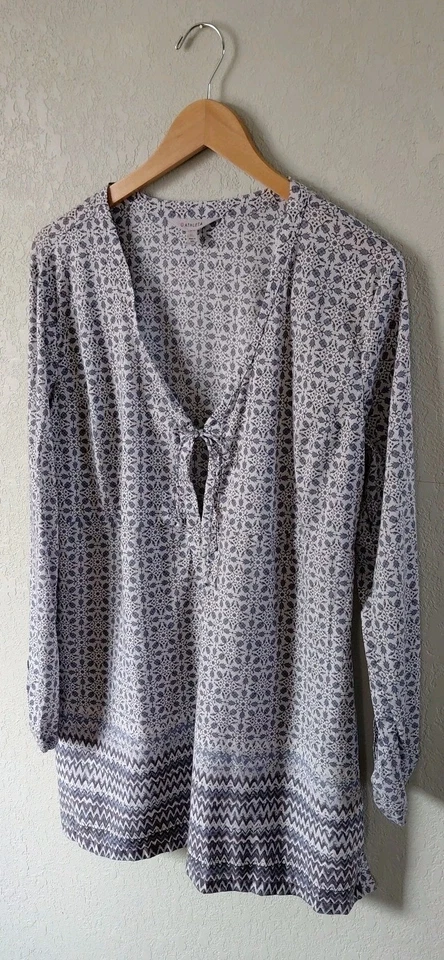 Athleta Womens XL Long Sleeve Tunic Top Swim Cover up Vacation Pool Swim Beach - Image 4 of 4