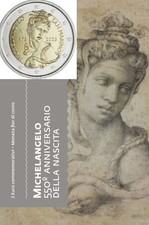 SAN MARINO 2025 2€ 550th anniversary of the birth of Michelangelo  Brilliant UNC