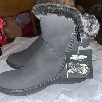 Aqua College Quinita Grey Suede Winter Ankle Boots Size 11 New