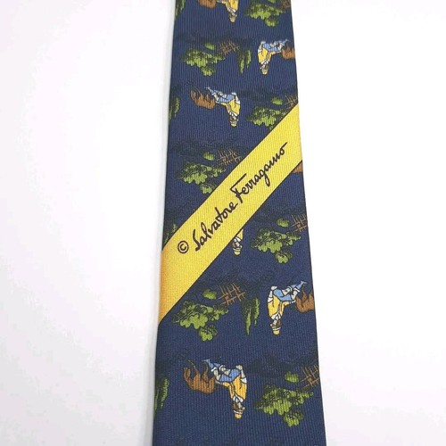 Salvatore Ferragamo Krawatte Made in Italy Blau - Bild 3 von 9
