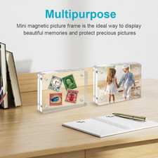 8 Pack Mini Acrylic Picture Frames 2.5 x 3.5 Inch, Clear Double Sided Busines...