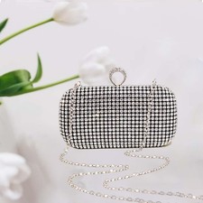 Borsa da sera con strass scintillanti con catena staccabile Abbastanza spazio