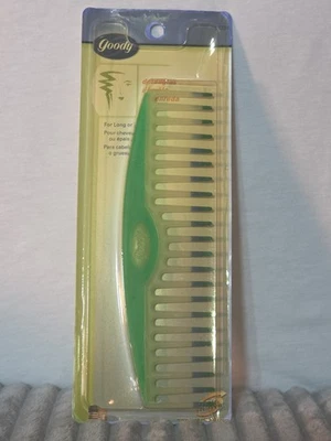 GOODY PRODUCTS, INC. NOS Vtg Goody Wide Tooth Detangling Comb 2000 Color Dipped White Green 7" 51331