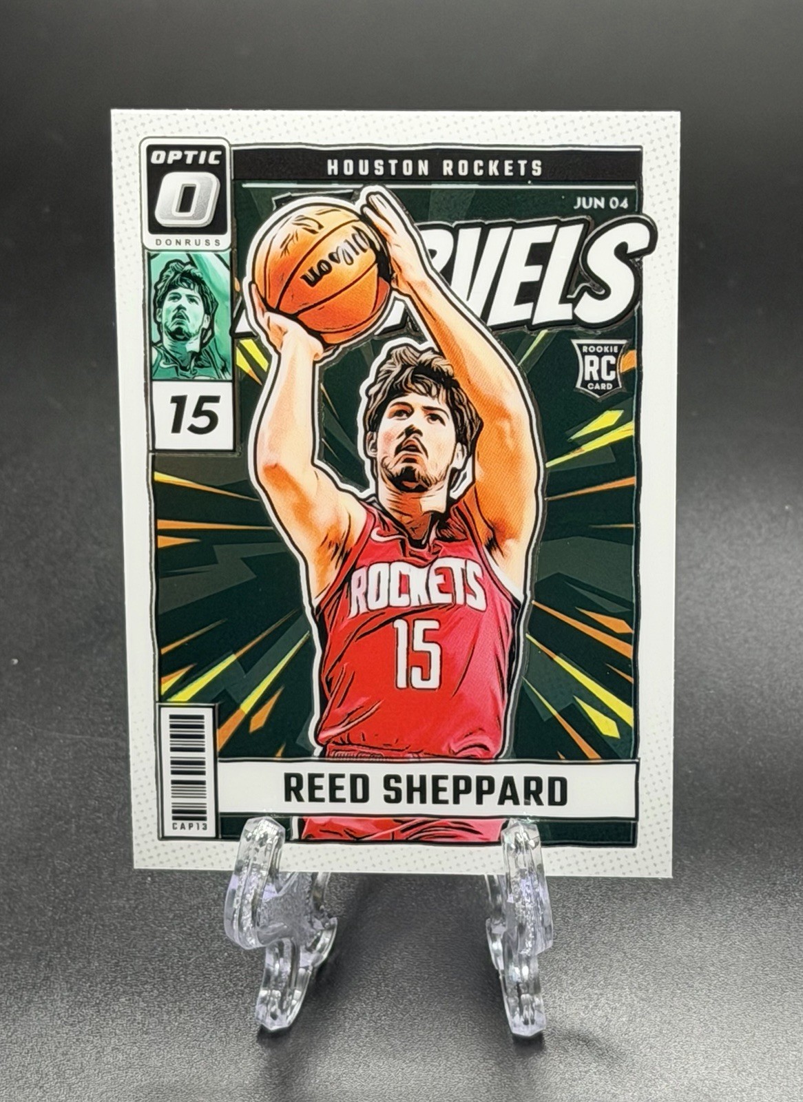 Reed Sheppard 2024-25 Donruss Optic Net Marvels Rookie RC #4 Houston Rockets