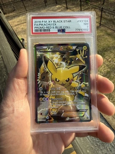 2016 P.M. XY Black Star Pikachu EX XY124 Black Star Promo PSA 7