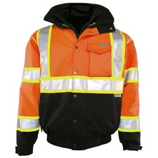 Kishigo JS120 Class 3 Orange Premium Brilliant Series Bomber Jacket Size 5X BIG