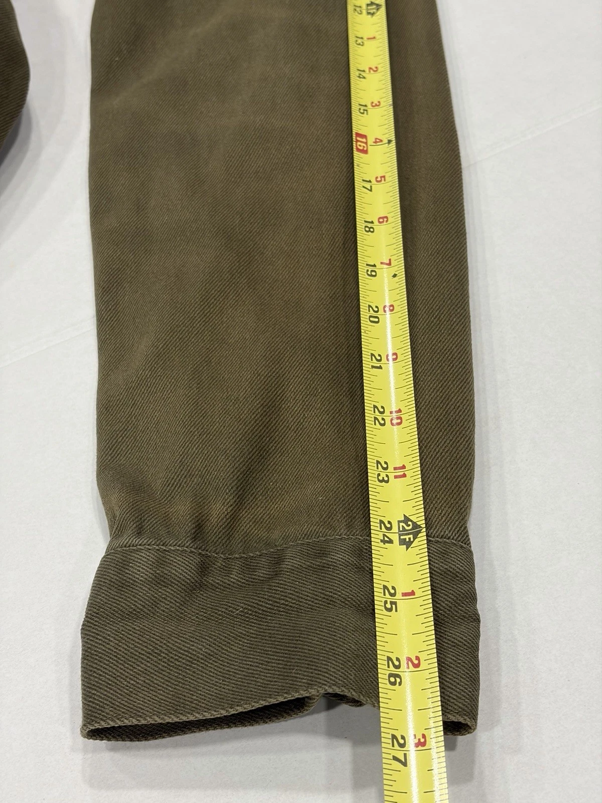 ALEX MILL Garment Dyed Work Jacket Chore Coat Recycled Denim Military Green L - product detail image 9