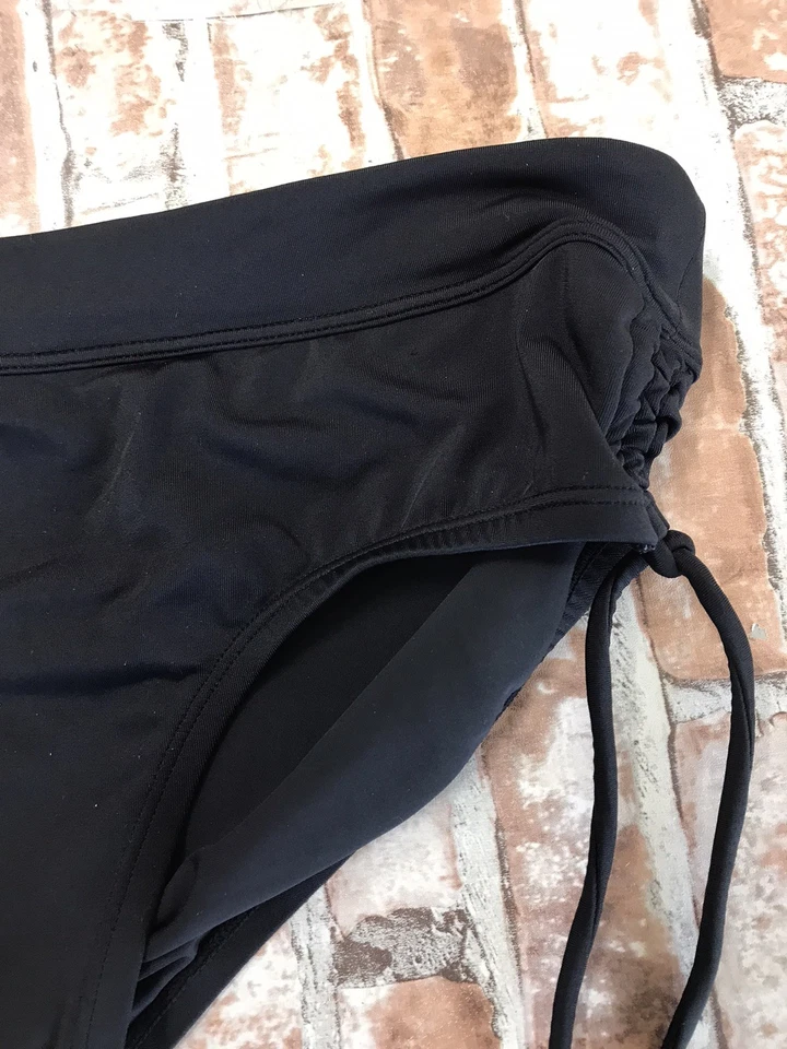 NIKE TALLA 10 PARTE INFERIOR DE BIKINI CON CORDONES NEGRO Y VERDE ATLÉTICO PLAYA RUNN Foto 3 de 4