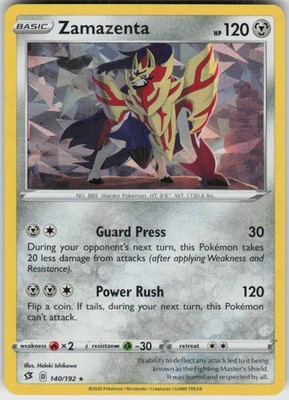 Zamazenta (Cracked Ice Holo) 140/192 Holo Rare Deck Exclusives Lightly Played