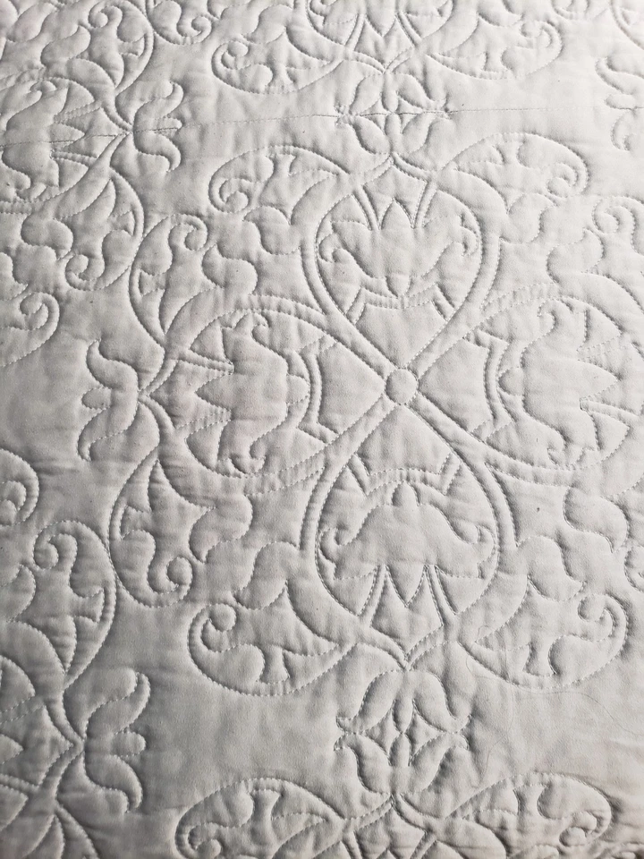 Juego de edredón Queen completo de 3 piezas Wamsutta Cambridge en azul polvoriento usado en excelente estado Foto 2 de 4