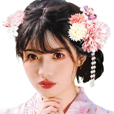 Hair ornament, Yukata, Shichi-Go-San, 2-piece set, Coming of age ce... Brand New