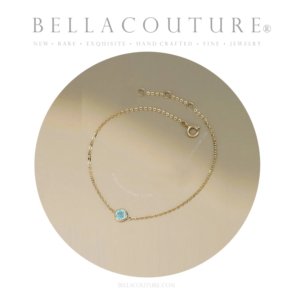 $599 全新 BC® AQUAMARINE 18K 黄金项链 复古站吊坠小饰品 14K — 第 4/4 张图片