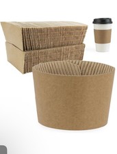 300 Disposable Kraft Coffee Cup Sleeves for Hot and Cold Drinks