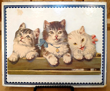 Cat Wall Art Kittens 8x10" Vintage Cut-Out Figures-Not Perfect but Full of Charm