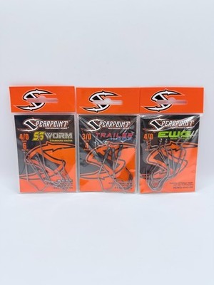 Sealed Lot of Hooks Spearpoint 4/0 SS Worm 3/0 Trailer 4/0 EWG New Performance
