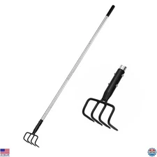 Long Hand Cultivator, Carbon Steel & Stainless Steel Tiller Cultivator, Garden