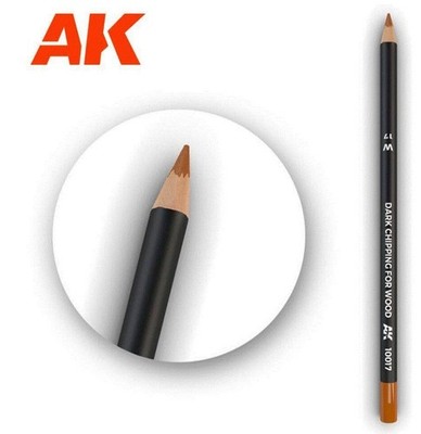 AK Interactive 10017 Dark Chipping for Wood – Weathering Watercolor Pencil