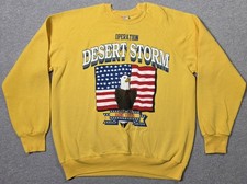 Vintage Lee Sturdy Sweats Sweatshirt Mens XL Yellow Operation Desert Storm 90s