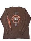 Vintage Orange County Choppers Flames Long Sleeve Shirt Size M Brown