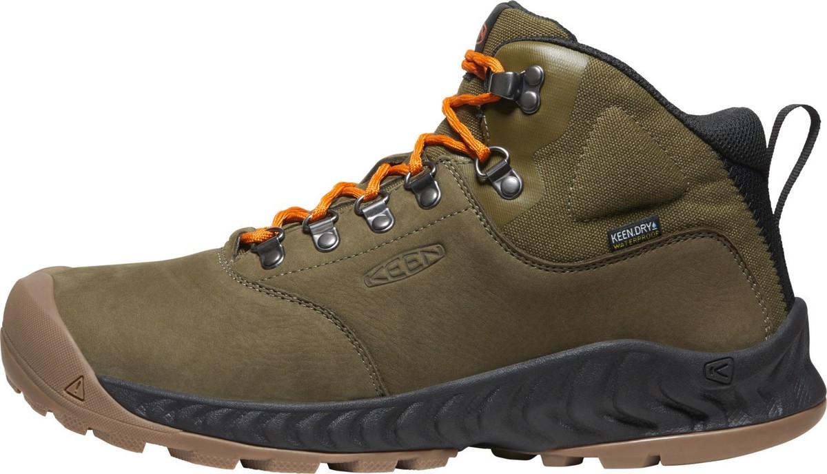 Keen Nxis Explorer Mid Waterproof Men's Hiking Boots, Dark Olive