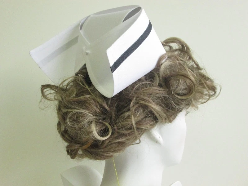 AUTHENTIC NURSE CAP OLD FASHION VINTAGE WHITE COTTON UNIFORM NURSES COSTUME HAT - Image 4 of 4