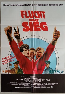 P186 Original Kinoplakat  FLUCHT ODER SIEG Sylvester Stallone / Pele