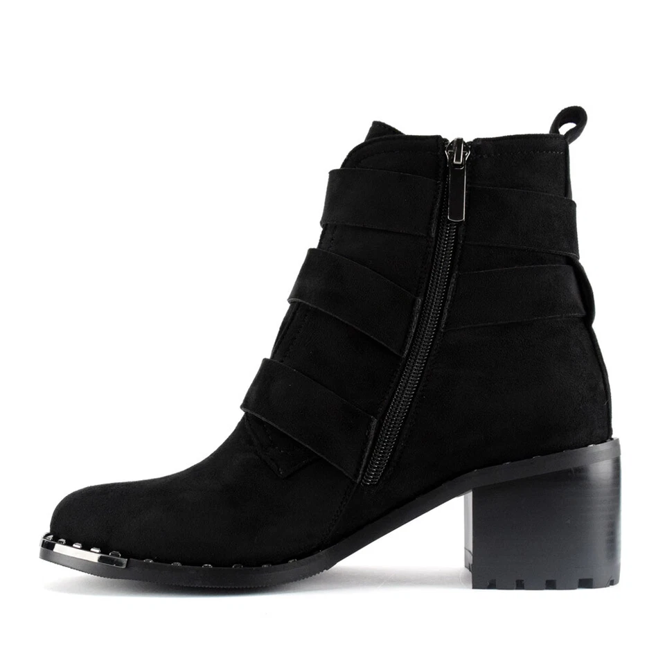 Scarpe da donna scapa stivaletto biker Laura Biagiotti nero borchie fibbie camos Foto 2 de 3