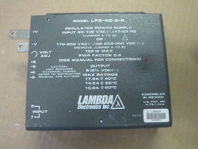 Lambda Electronics Inc. Model LFS-42-6-K Regulated Power Supply - used
