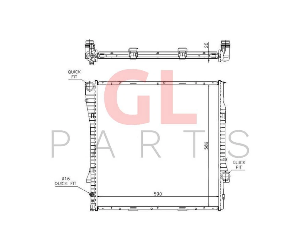 Radiateur Refroidissement Moteur Pour BMW X5 E53 Automatique 2000-2004 - Photo 3/4