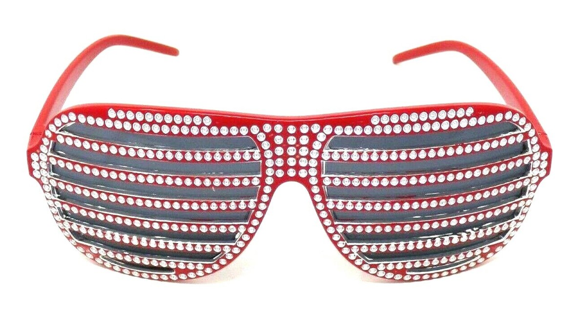 Bling Shutter Sunglasses Shades Retro Red Black Green Blue 
