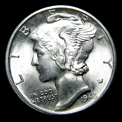 1943-D Mercury Dime Silver ---- Gem BU FB Condition Stunning Coin ---- #582Z
