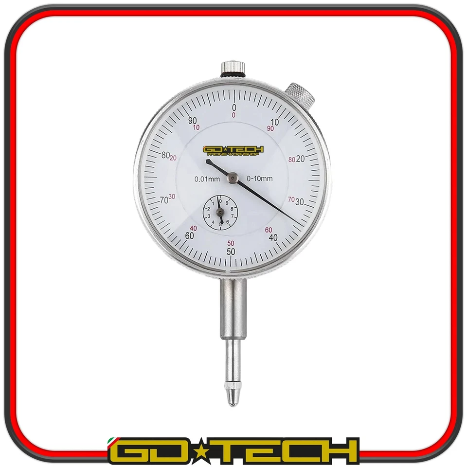 GDTECH RACING COMPARATORE CENTESIMALE GDTECH 0-10mm QUADRANTE 60 mm RISOLUZIONE 0.01mm PRECISO