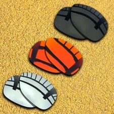 3 Pairs Lenses Replacement for-Oakley Feedback-Solid Black Silver Orange Red
