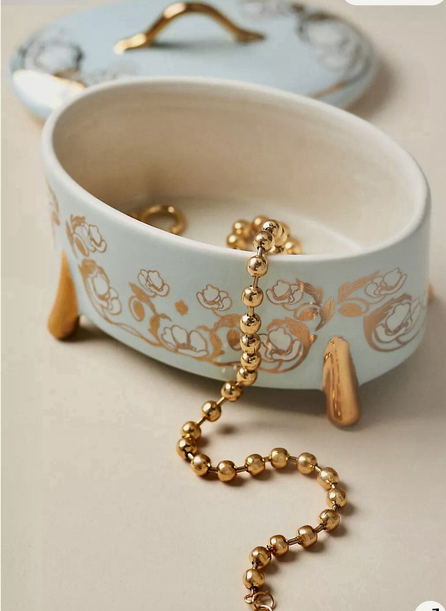 NEW ANTHROPOLOGIE X THE MET TRINKET BOX WT LID CLASSIC FLORAL