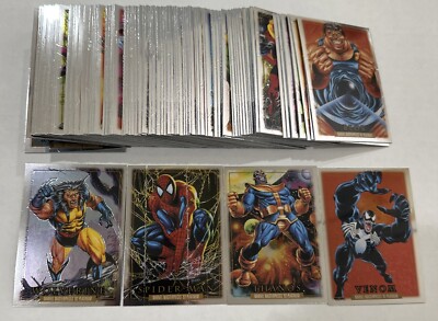 2024 Marvel Masterpieces Platinum '92 Complete Base Set 1-100 W 2 Bonus Errors!