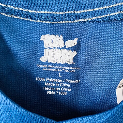 Tom and Jerry Blue Baseball Jersey Men's Blue Graphic Print Size L - Picture 4 of 11