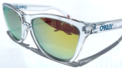 Oakley Frogskins Clear and Blue w POLARIZED Galaxy Gold Fire Lens