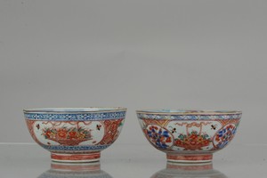 Pair Antique 18th Imari Qing Dynasty Chinese Porcelain Amsterdams Bont B...