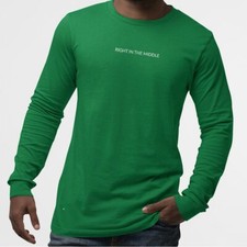 RIGHT IN THE MIDDLE UnisexTshirtLongSleeve-Simple Minimal Printed One Liner