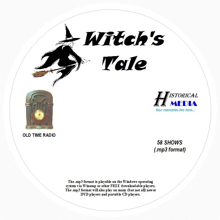 WITCH'S TALE - 58 Shows Old Time Radio In MP3 Format OTR 1 CD