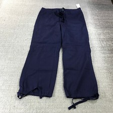 Lauren Ralph Lauren Pants Women 18 Lauren Navy Drawstring Pocket Crop 32X26