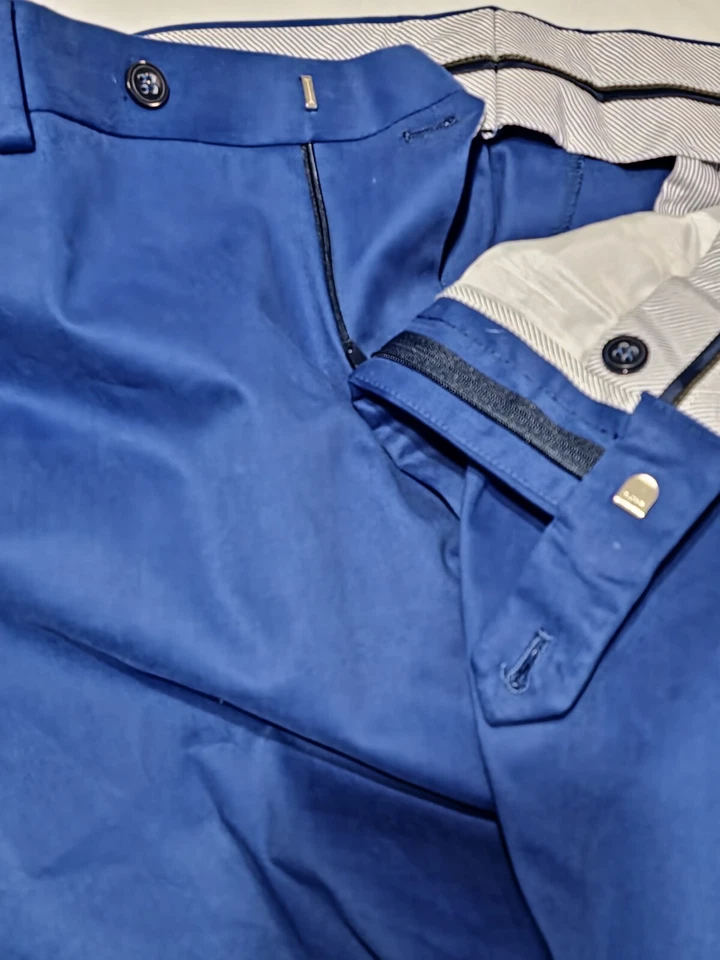 Enzo Tavare Men's Size 40 R Blue Raw Edge Dress Pants - Image 4 of 4